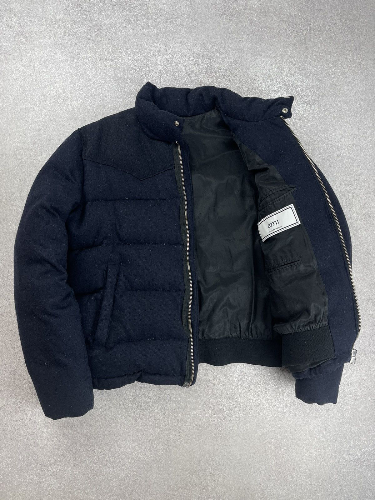 AMI AMI Alexandre Mattiussi Wool Down Jacket Navy Blue Size XL Size US XL / EU 56 / 4 - 1 Thumbnail