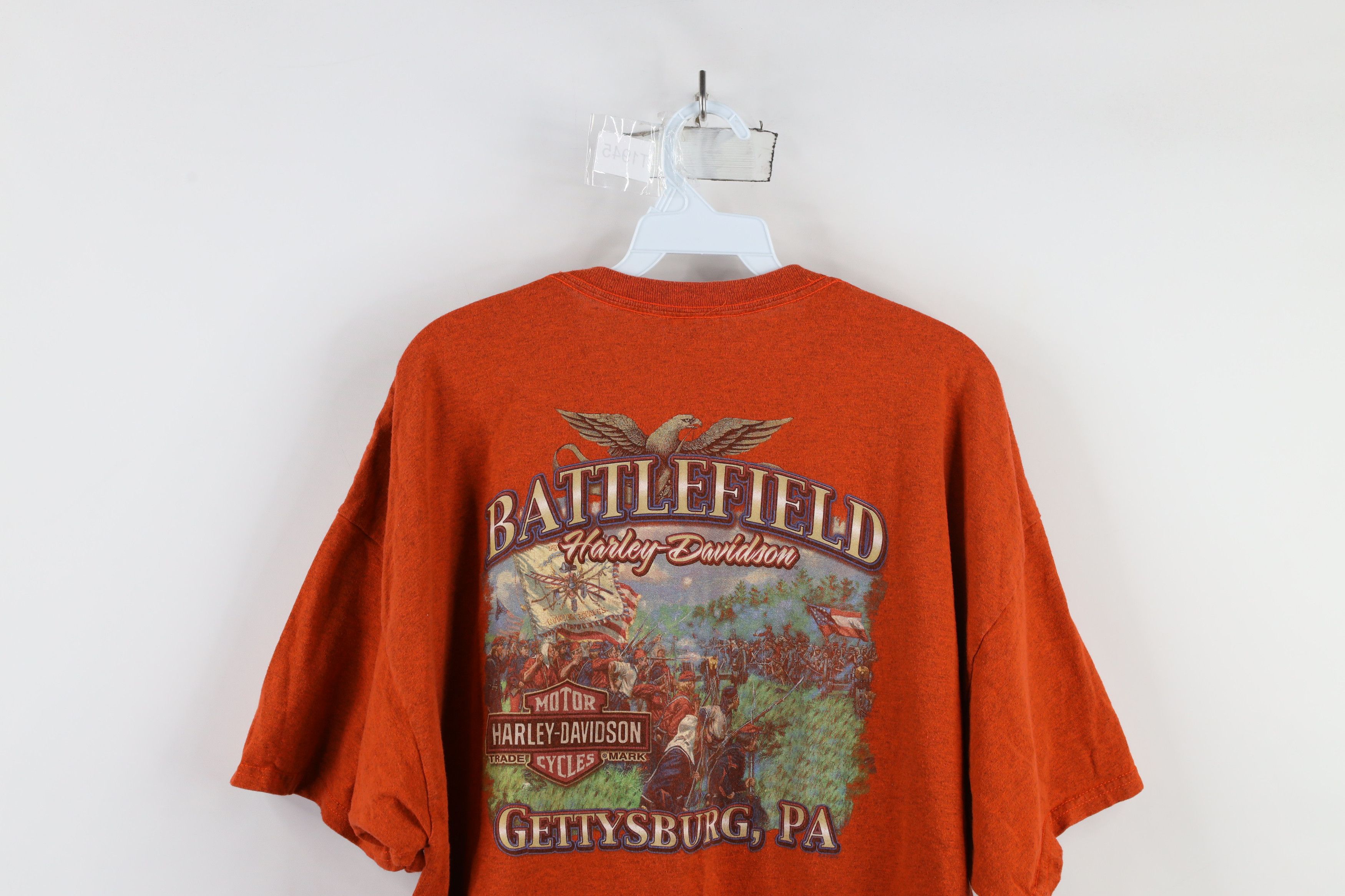 Harley Davidson × Vintage Vintage Y2K Harley Davidson Eagle Engine T-Shirt Orange Size US XXL / EU 58 / 5 - 10 Thumbnail