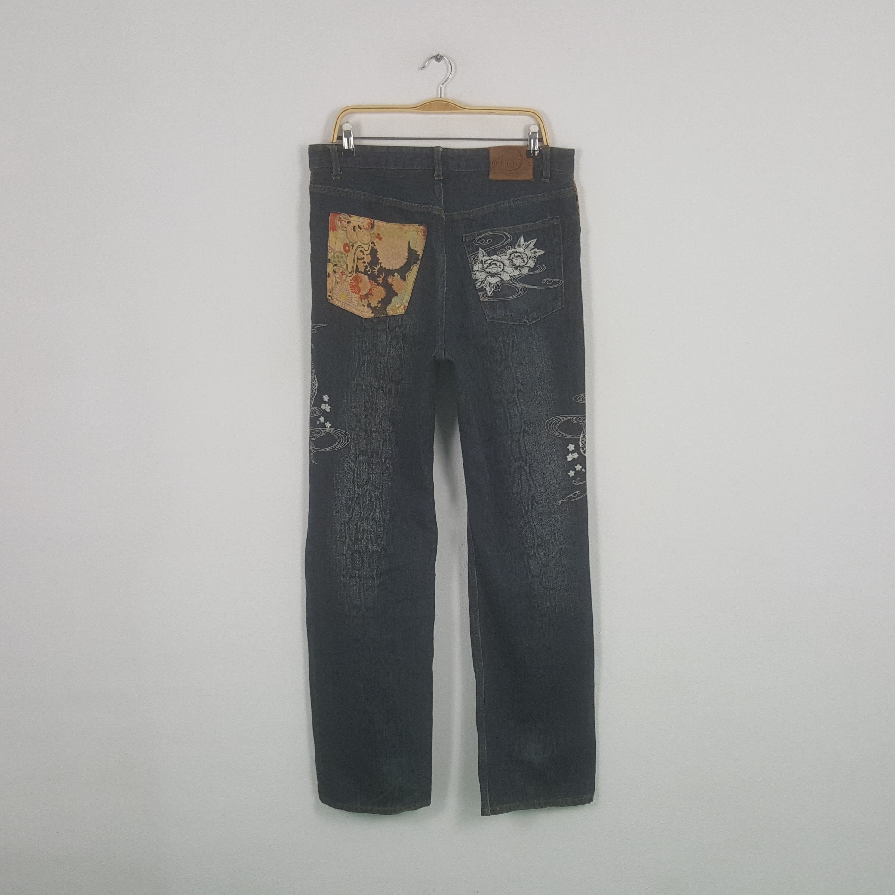 Japanese Brand Vintage Karakuri Tamashii Japanese Punk Sukajan Style Jeans Size US 34 / EU 50 - 1 Thumbnail