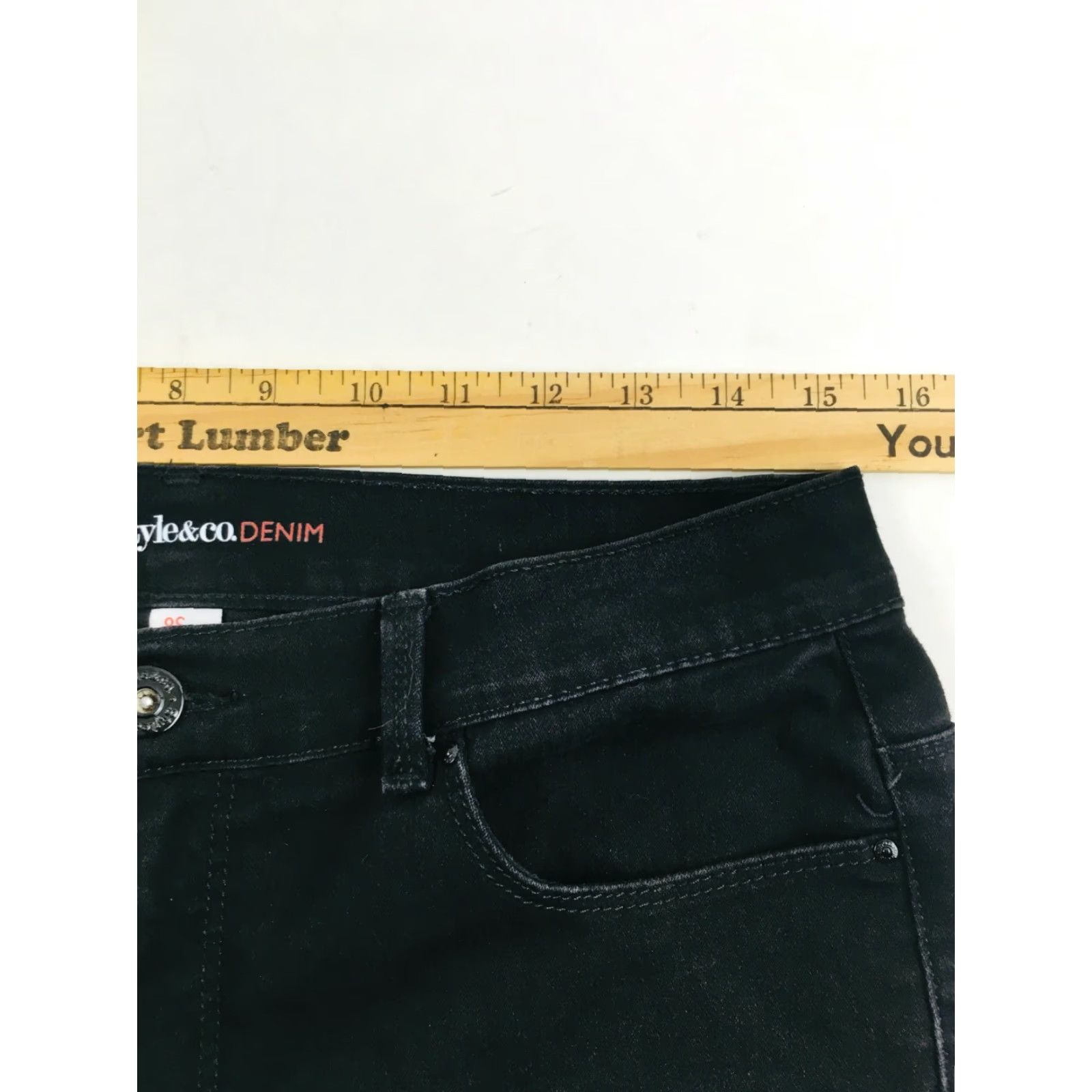 Style & Co Style & Co. Women's Jeans Size 8S Black Tummy Control Modern Boot Skinny Denim Jeans Women 8S Black Slim Stretch Petite Size 30" / US 8 / IT 44 - 4 Thumbnail