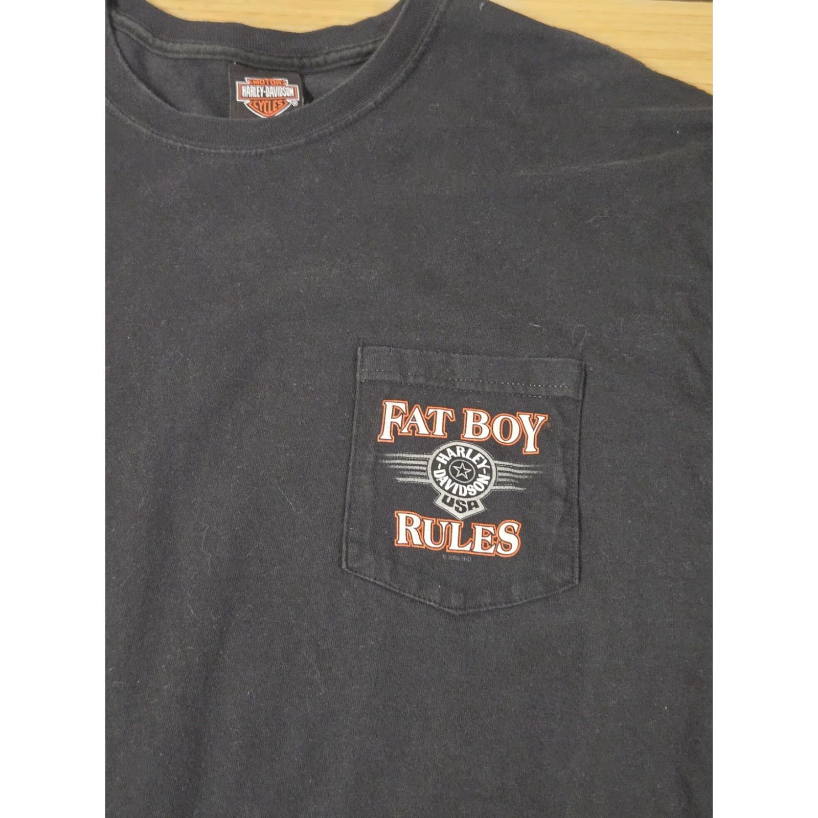 Harley Davidson VINTAGE Harley-Davidson Shirt Mens 2XL Fat Boy Rules Grand Canyon Arizona 2006 Black Crew Neck Short Sleeve Graphic Print Pockets Size US XXL / EU 58 / 5 - 2 Thumbnail