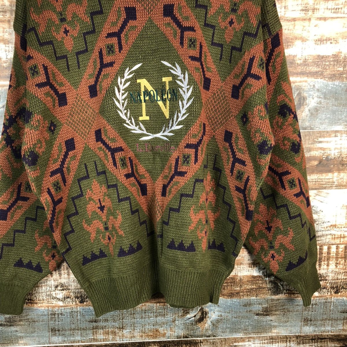 Homespun Knitwear × Japanese Brand × Vintage Napo Leon vintage art Brown Knitwear #A1720 Size US M / EU 48-50 / 2 - 6 Thumbnail
