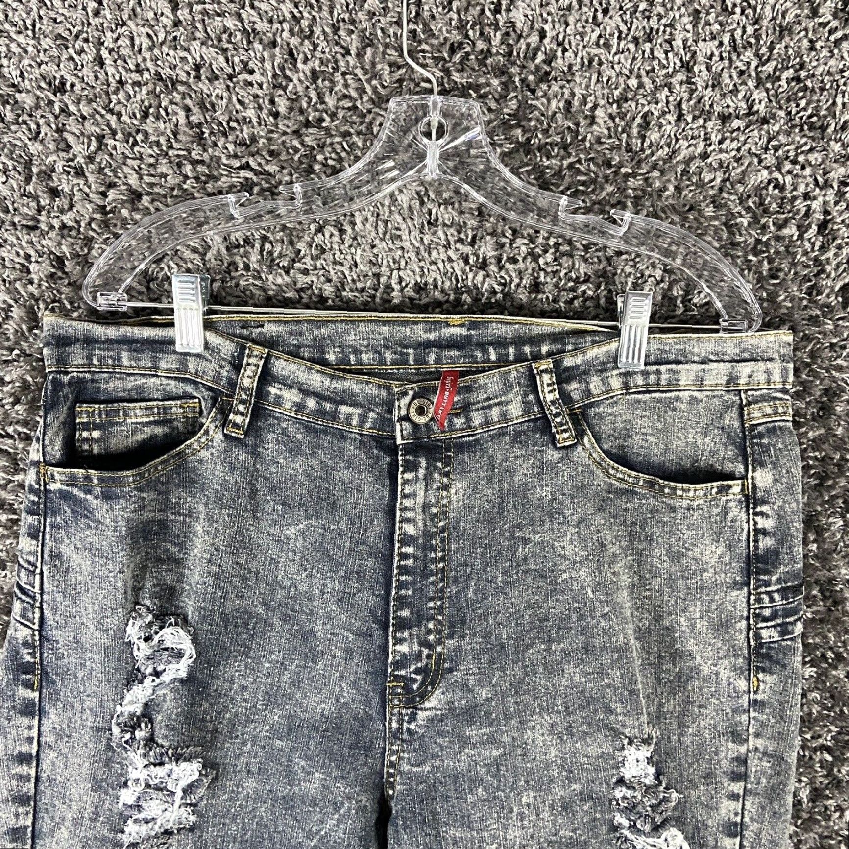 Vintage BE GIRL Butt Lifter Distressed Gray Skinny Jeans Women's Size 16 Size ONE SIZE - 4 Thumbnail