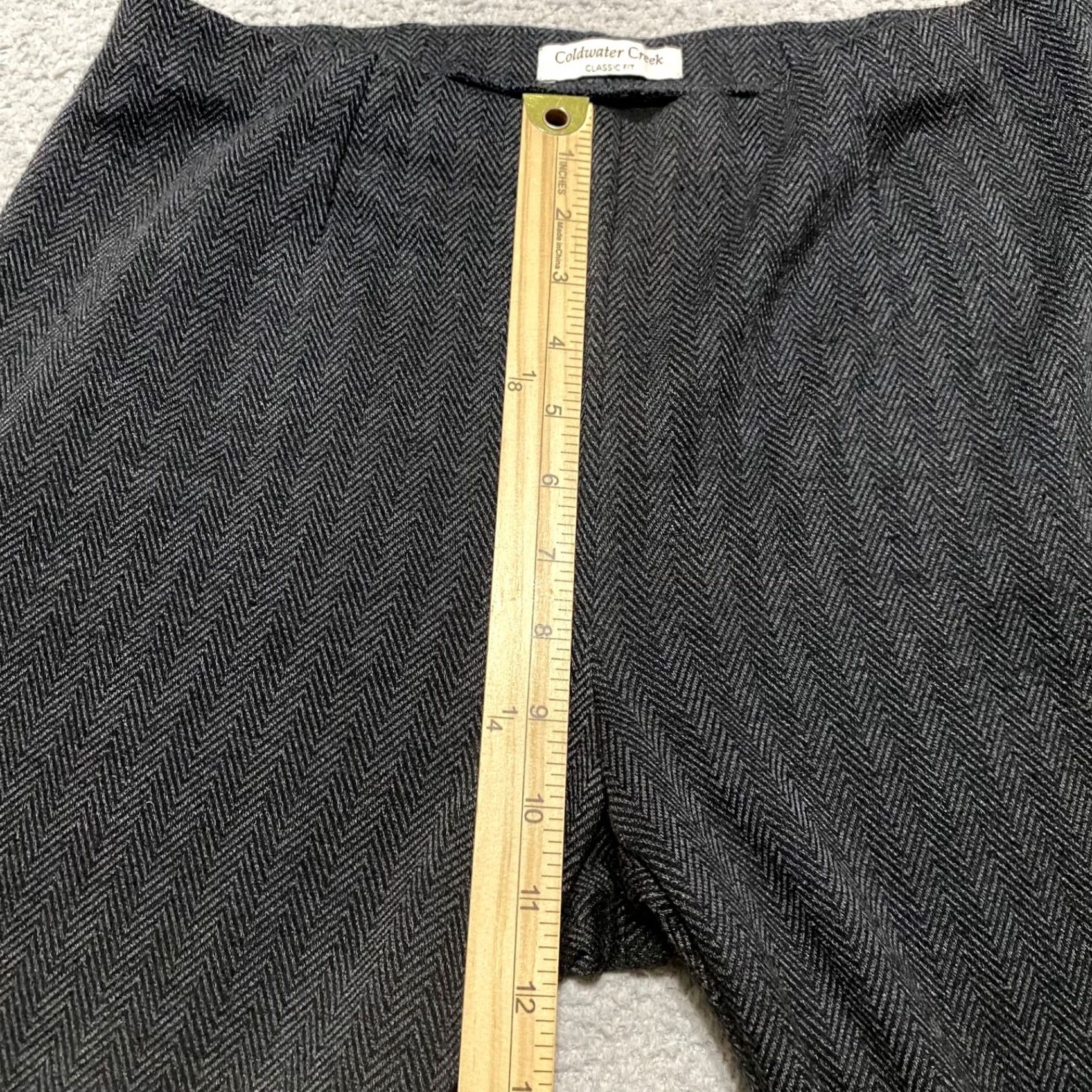 Coldwater Creek Coldwater Creek Women s Gray Striped Straight High Rise Pants Size ONE SIZE - 7 Thumbnail