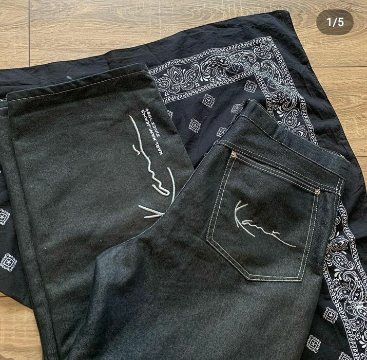 Karl Kani KARL KANI jeans shiny vintage baggy jeans silver metallic 34 Size US 34 / EU 50 - 4 Thumbnail