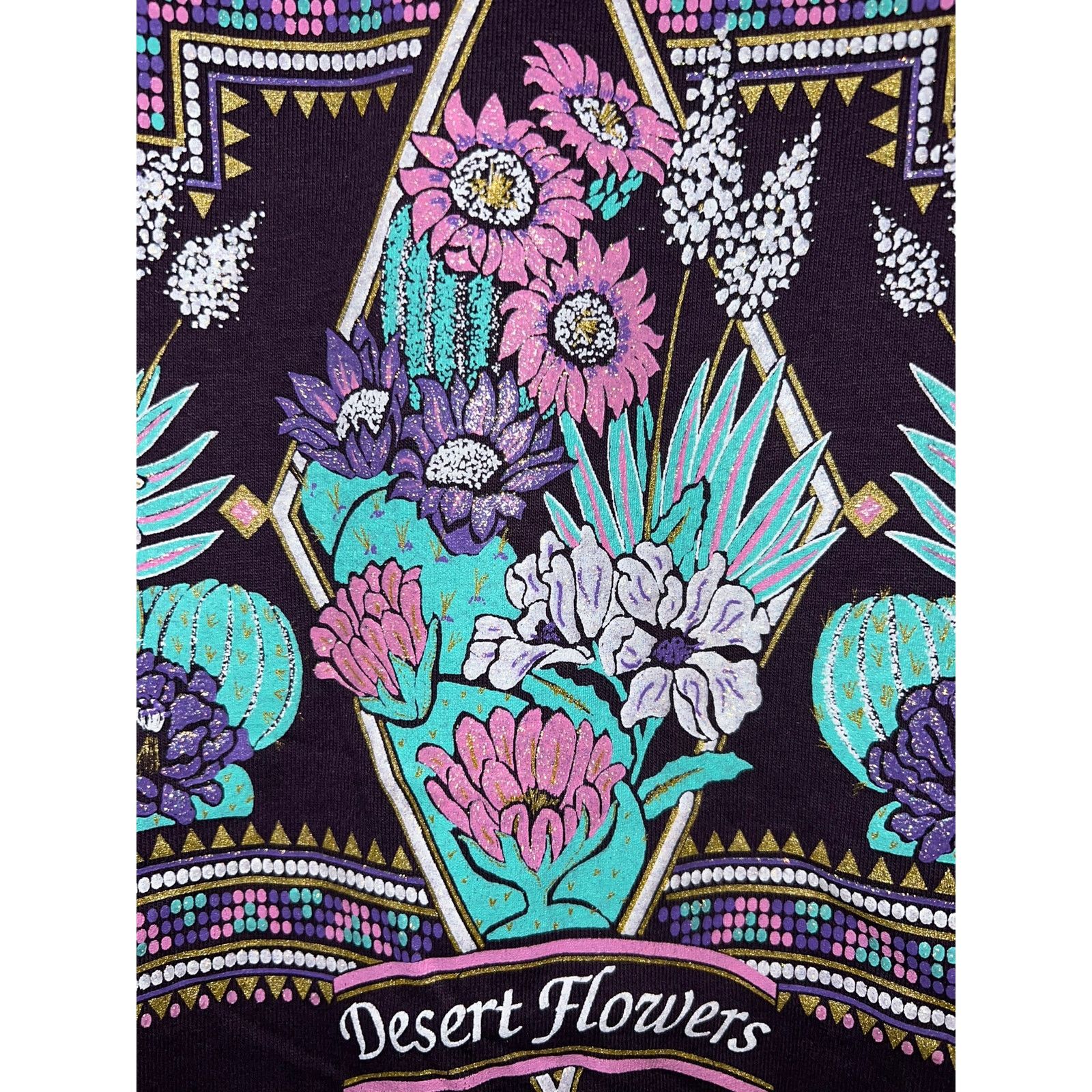 Jerzees Vintage Las Vegas Shirt Desert Flowers Purple Tee VTG 90s L Size US L / EU 52-54 / 3 - 5 Thumbnail