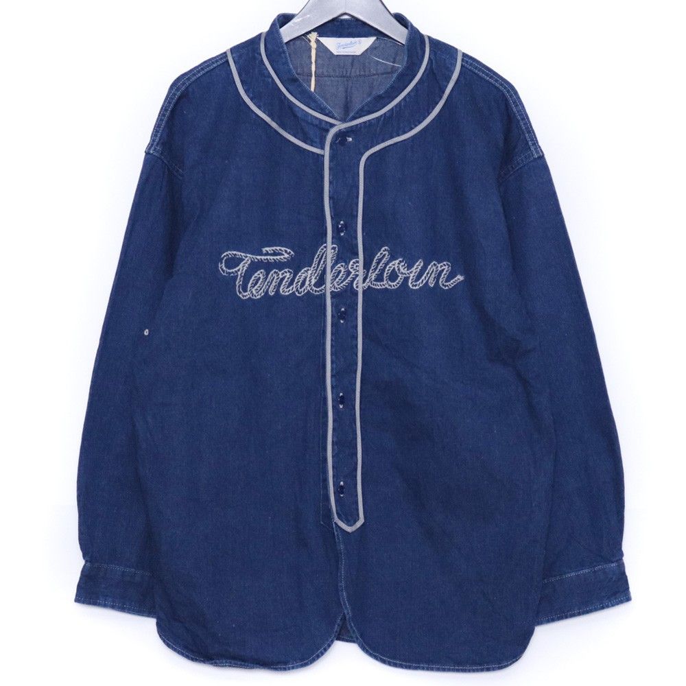 トップス TENDERLOIN DENIM BASEBALL SHIRT Tenderloin TENDERLOIN Baseball Long Sleeve Shirt Indigo Size S