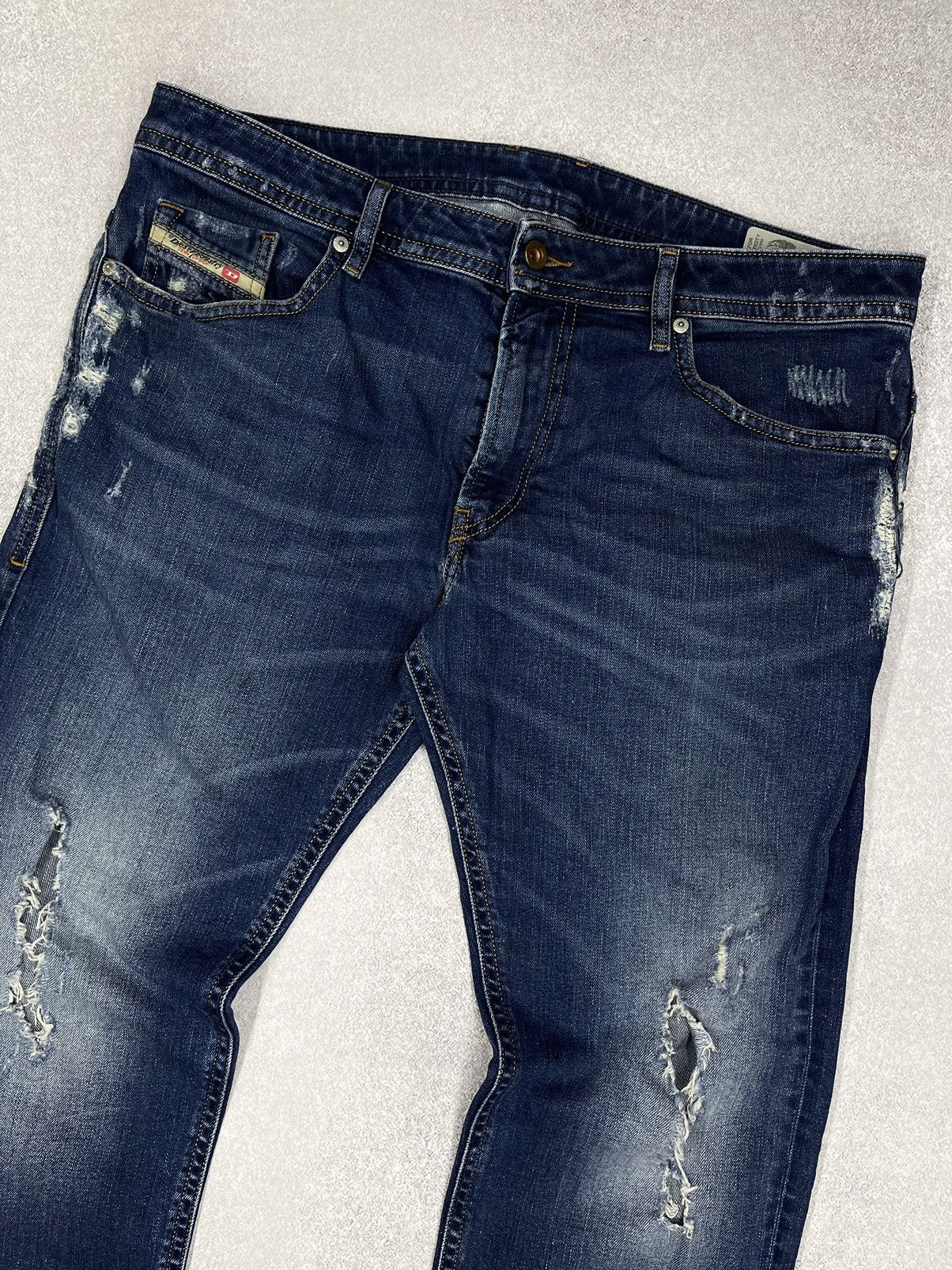 Diesel Mens Diesel Thommer Denim Jeans Blue Distressed Y2K Punk Size US 36 / EU 52 - 3 Thumbnail