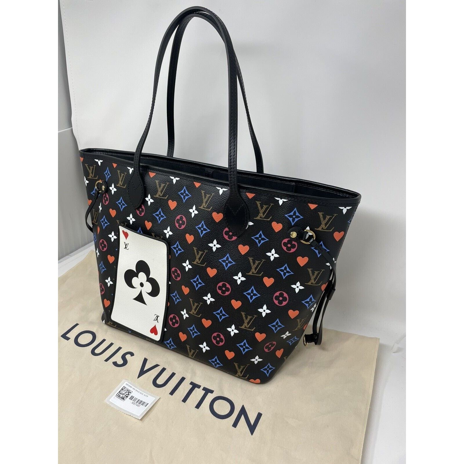 Louis Vuitton Louis Vuitton Neverfull Tote MM Black Canvas Size ONE SIZE - 4 Thumbnail