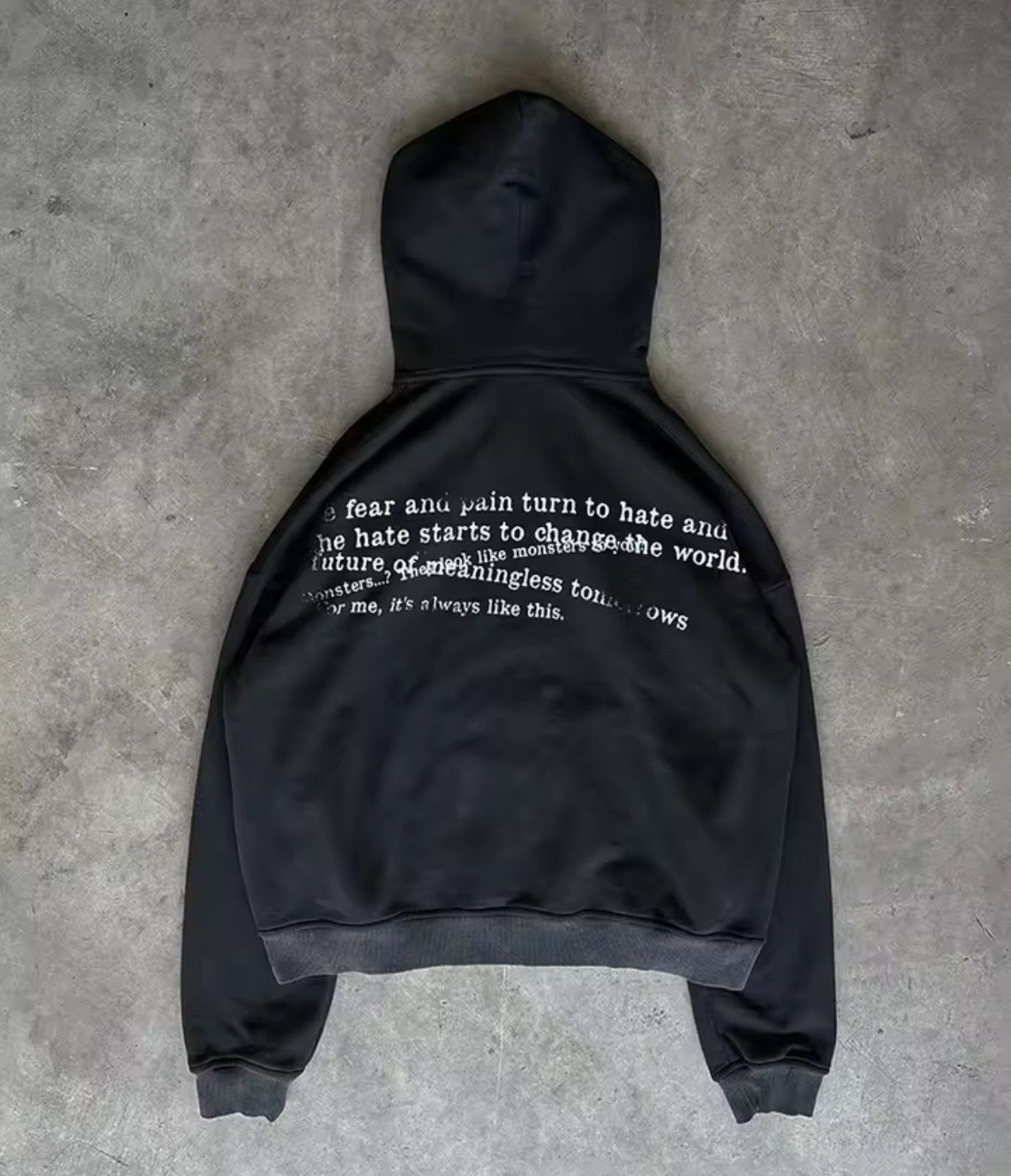 Other Punk Style Letter Print Zip-Up Hoodie Sweatshirt Size US S / EU 44-46 / 1 - 2 Thumbnail