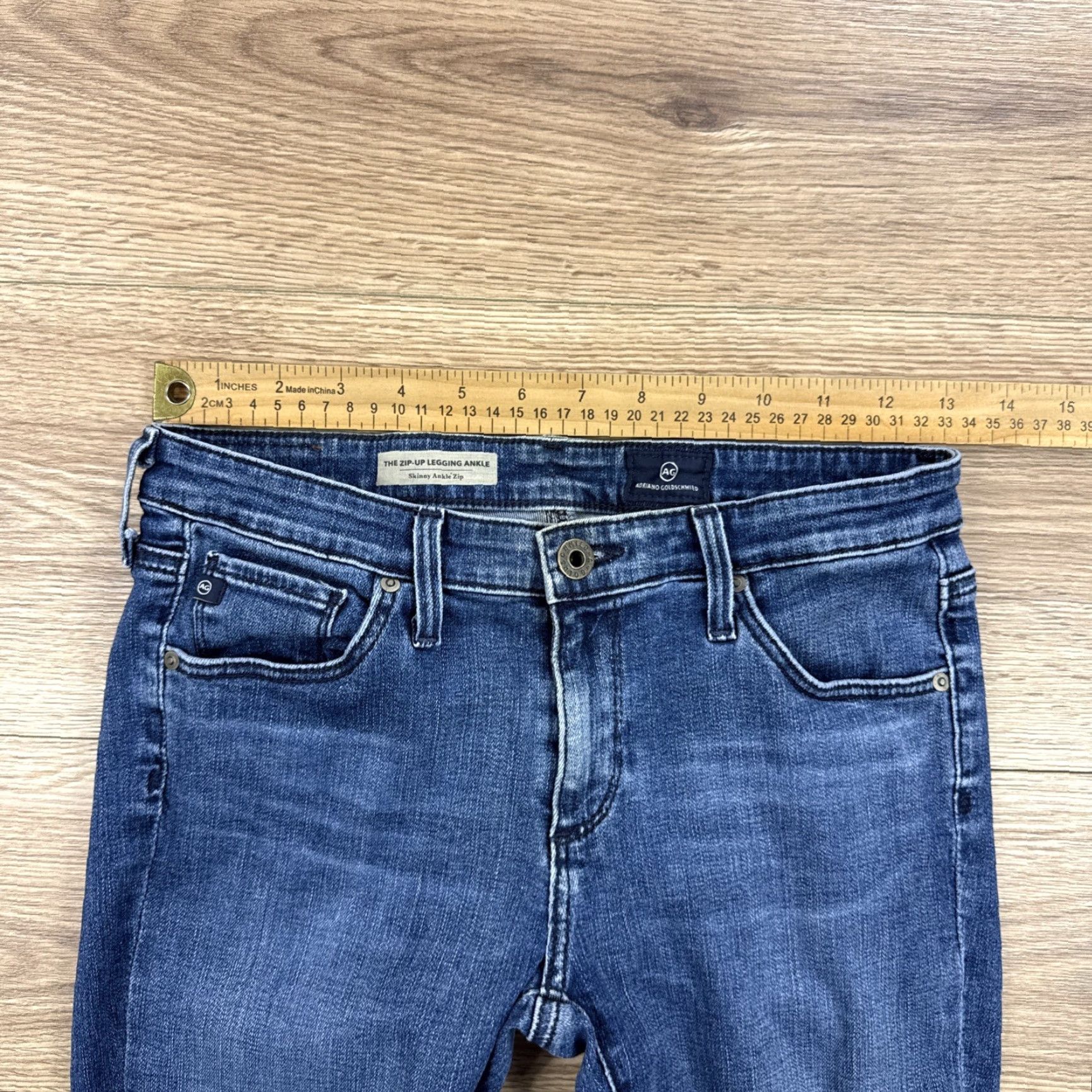 Denime AG Adriano Goldschmied Jeans Womens Blue 27 The Zip Up Legging Ankle Denim Size 27" / US 4 / IT 40 - 4 Thumbnail