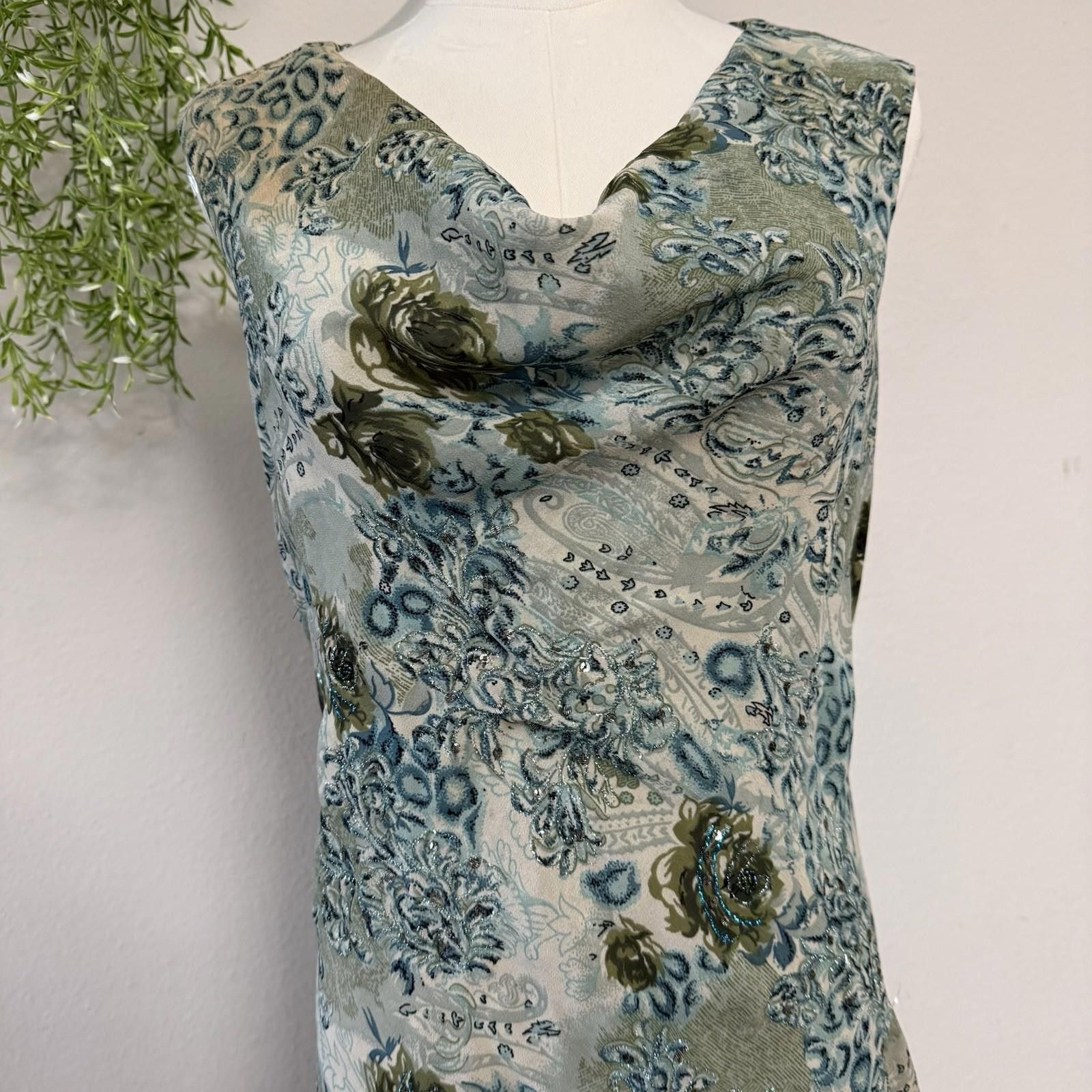 Cartoon Network Fairy Whimsical y2k paisley green teal asymmetrical dress Size S / US 4 / IT 40 - 5 Thumbnail