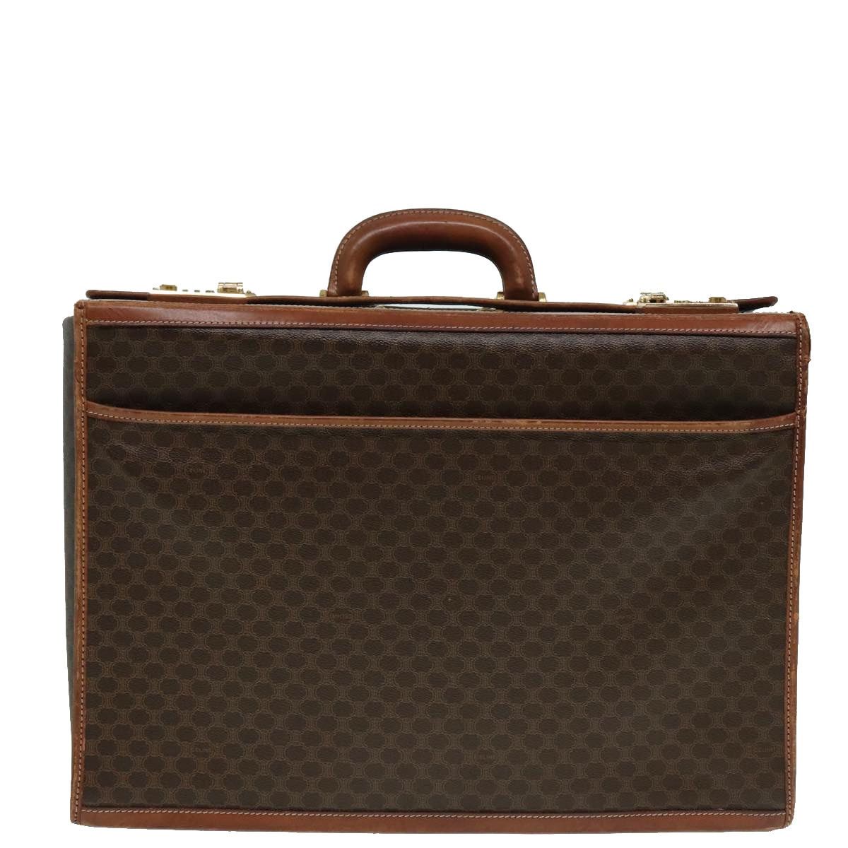 Celine CELINE Macadam Canvas Trunk Pvc Leather Gold Brown Size ONE SIZE - 3 Thumbnail