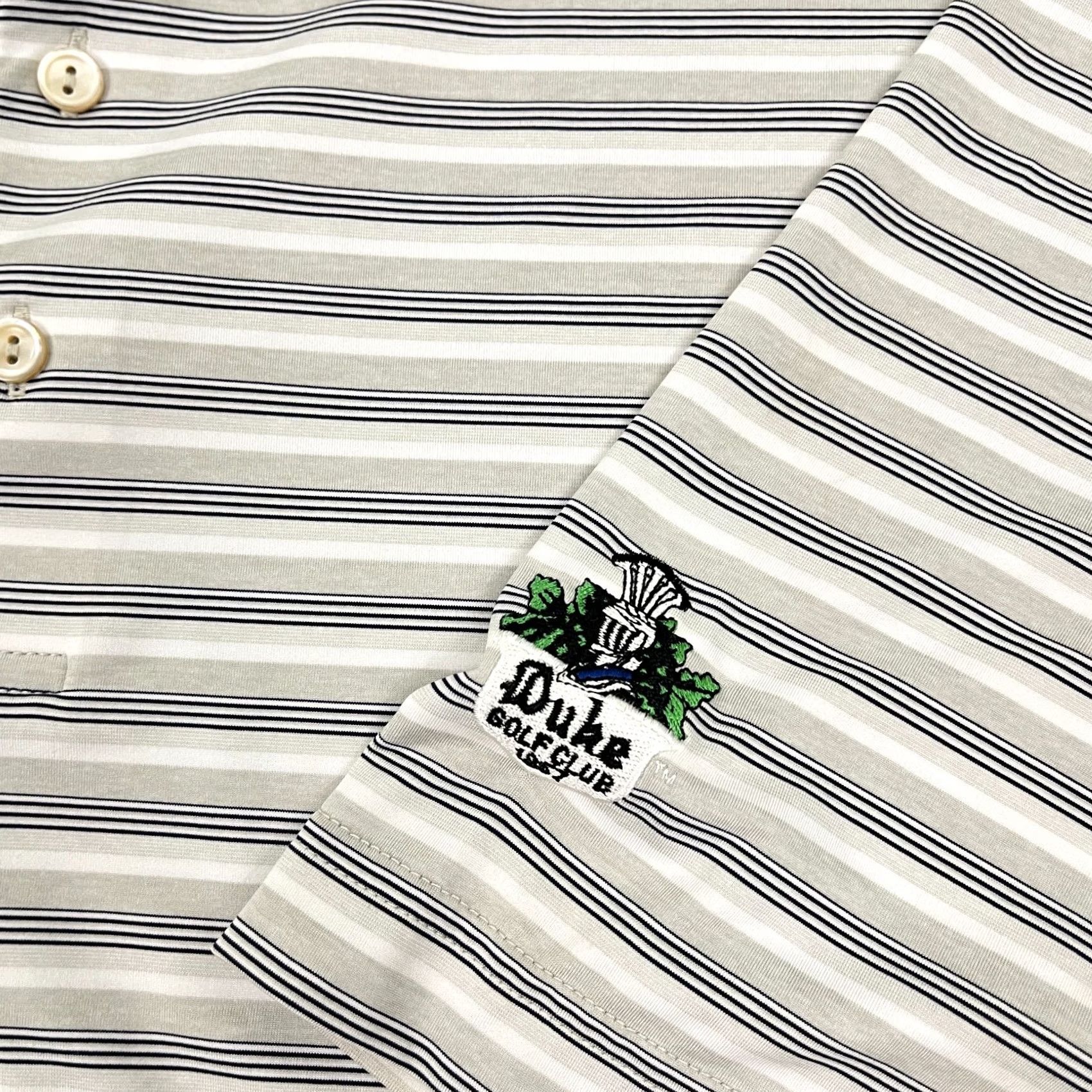 Peter Millar Peter Millar Summer Comfort Polo Shirt Men XL Gray Striped Duke Golf Club Preppy Size US XL / EU 56 / 4 - 2 Thumbnail