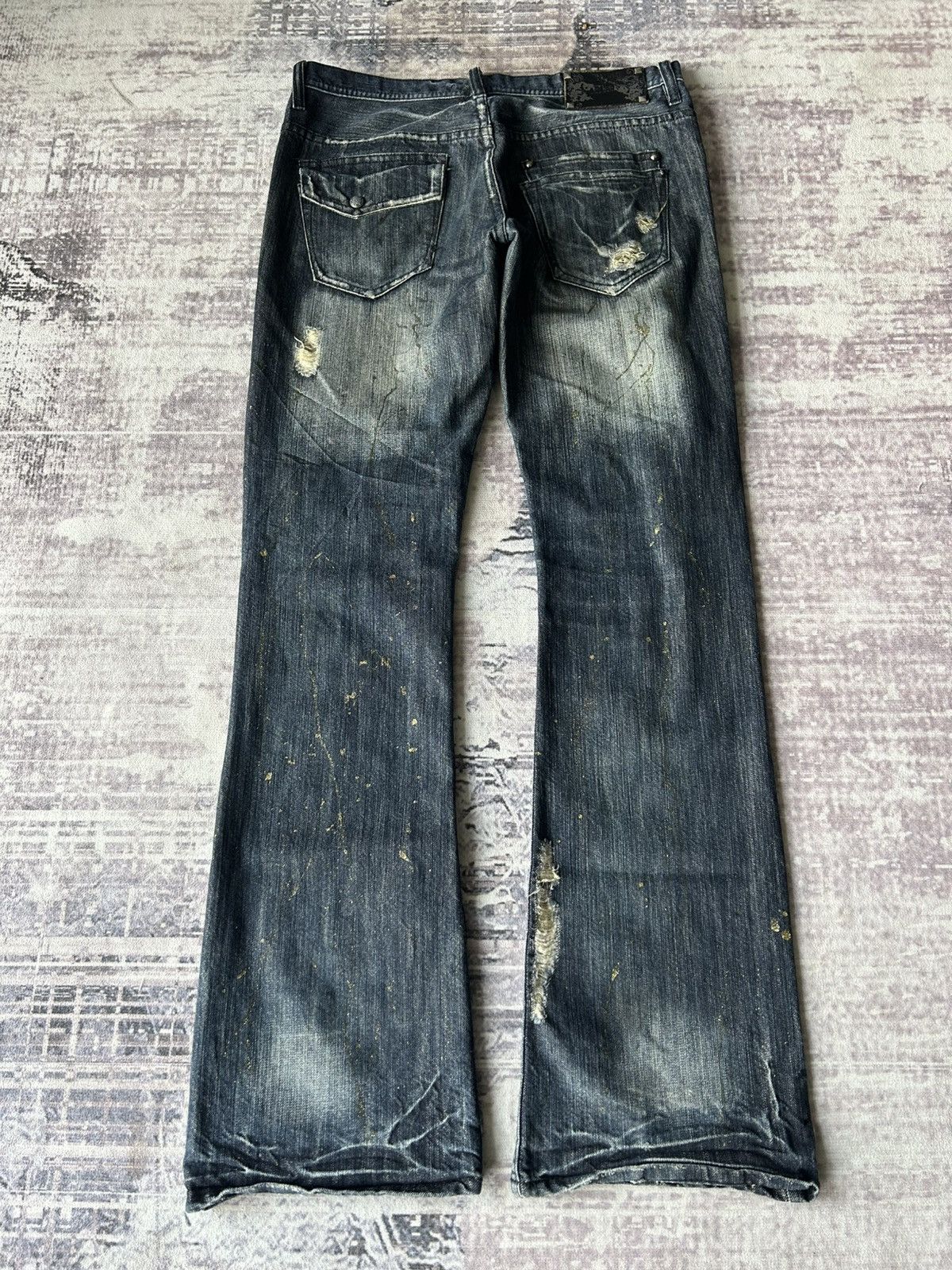 If Six Was Nine Midas Flared Punk Mudwash Jeans Size US 32 / EU 48 - 5 Thumbnail