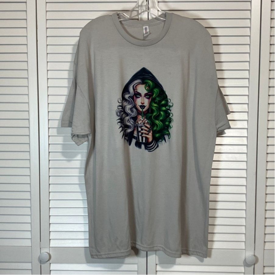 Jerzees Jerzees Gray Beetlejuice Mama Goth Graphic T-shirt 2XL Size XXL / US 16-18 / IT 52-54 - 1 Thumbnail