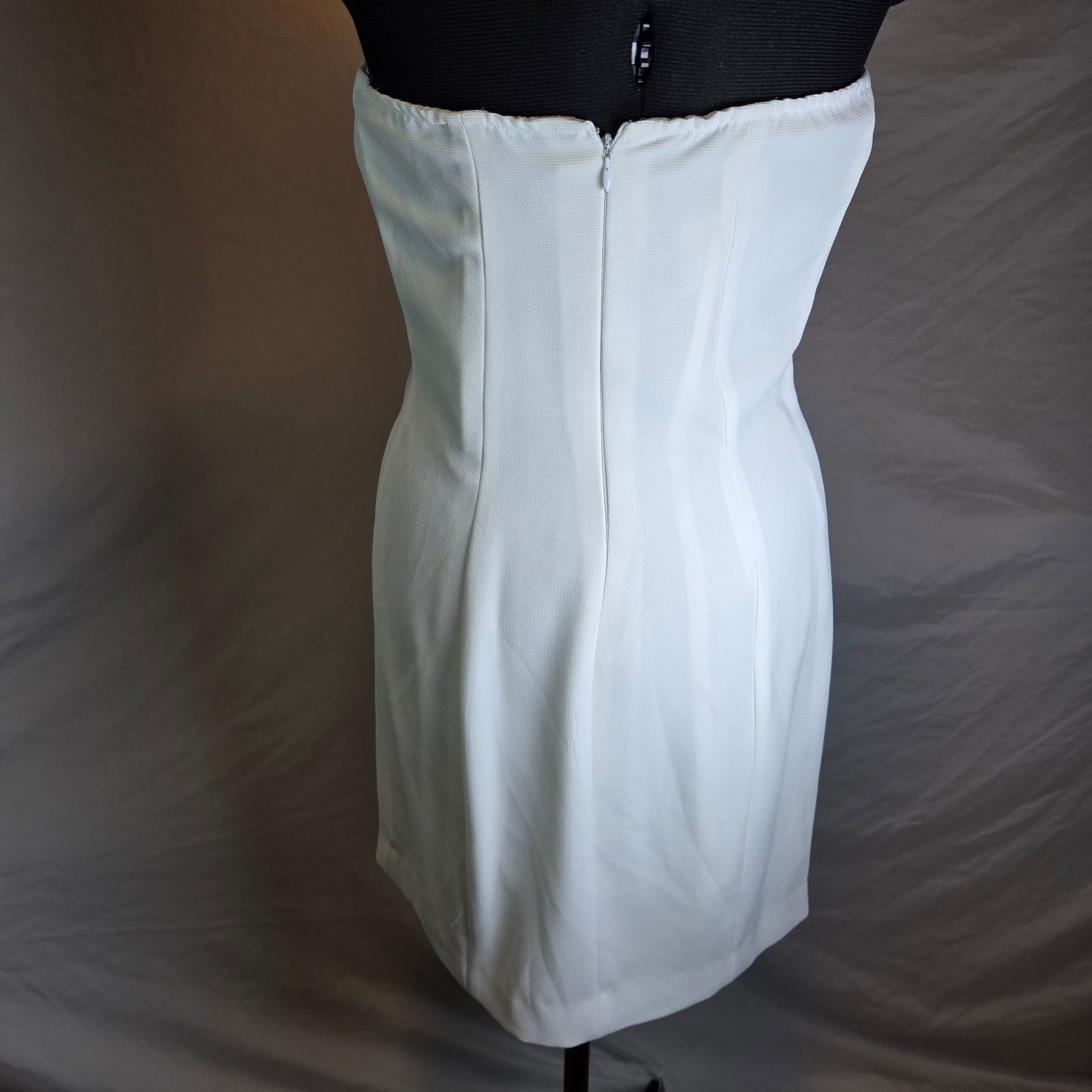 Vintage Hugo Buscati White Strapless Mini Dress Size 10 Size L / US 10 / IT 46 - 3 Thumbnail