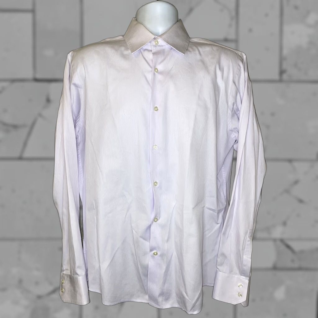 Hugo Boss Hugo Boss Men's Dress Shirt Long Sleeve Purple 16.5 Regular Fit Collared Cotton Size 42R - 1 Thumbnail