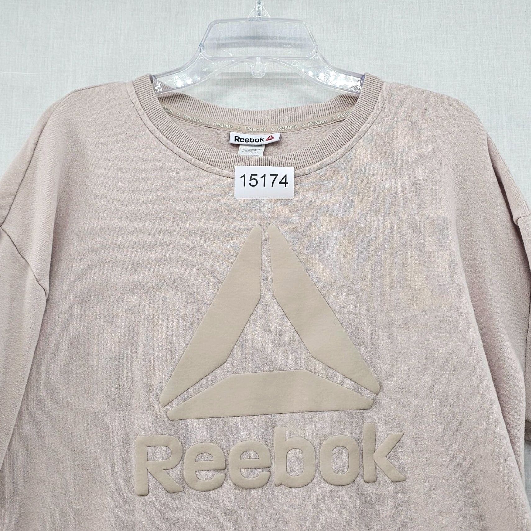 Reebok Reebok Sweatshirt XL Taupe Cotton Long Sleeve Regular Fit Pullover Women Size XL / US 12-14 / IT 48-50 - 2 Thumbnail