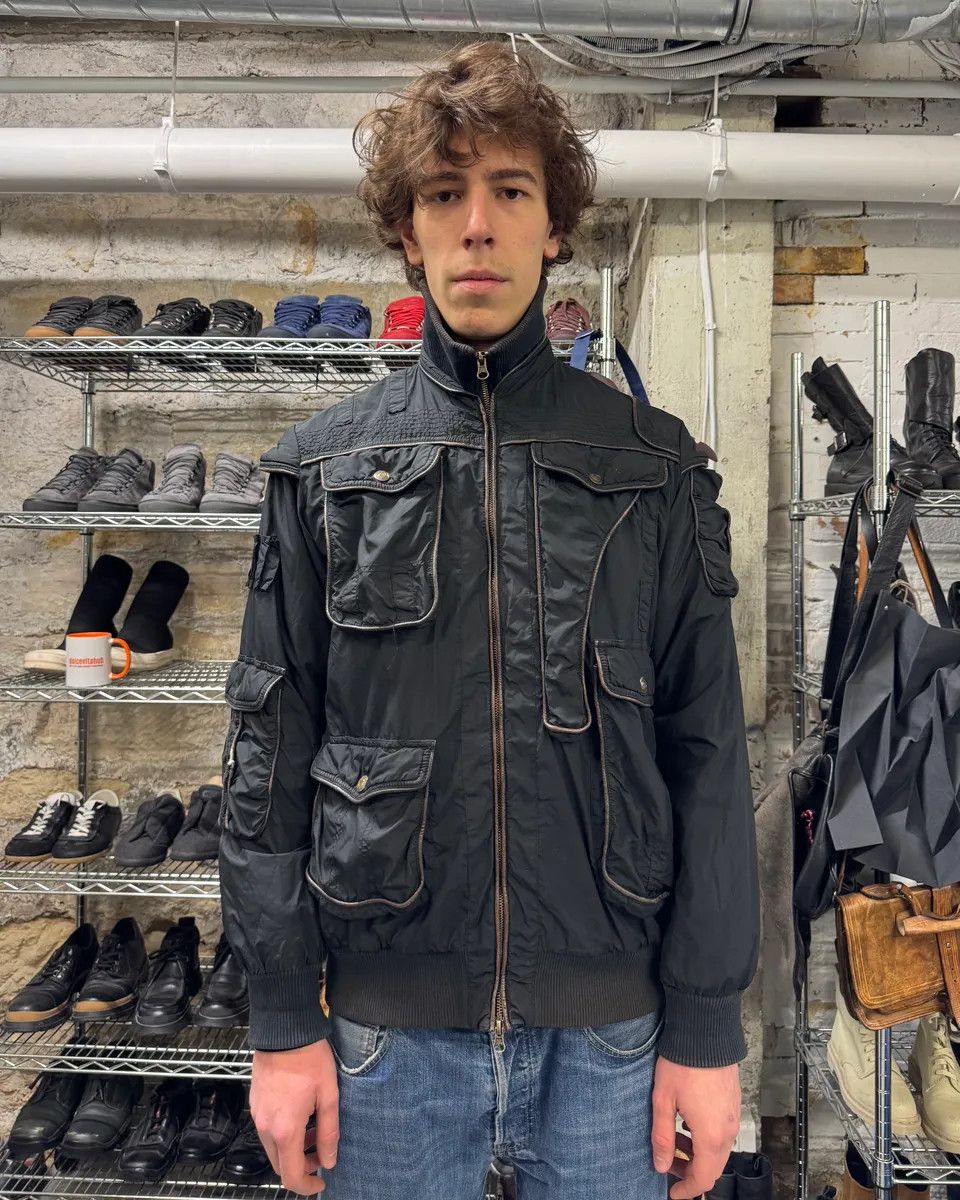 Roberto Cavalli AW2005 Cavalli Cargo Gun Black Utility Bomber Jacket Size US M / EU 48-50 / 2 - 2 Thumbnail