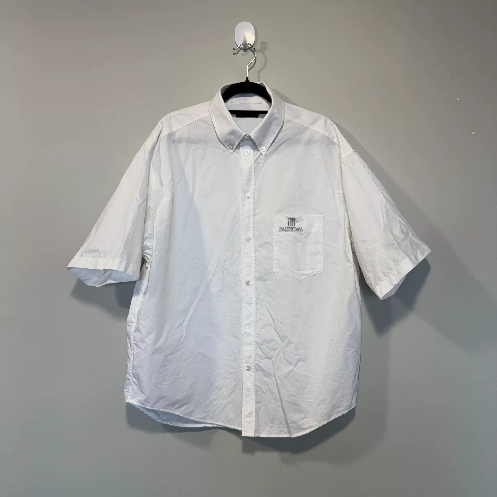 Balenciaga Balenciaga White Short Sleeve Shirt Size US S / EU 44-46 / 1 - 1 Thumbnail
