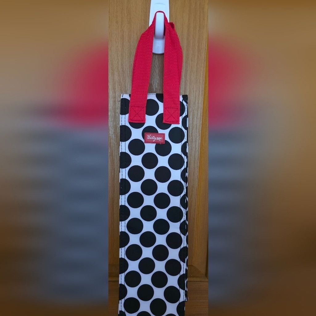 Other Thirty-one Black and White Polka Dot Wine Carrier Size ONE SIZE - 1 Thumbnail