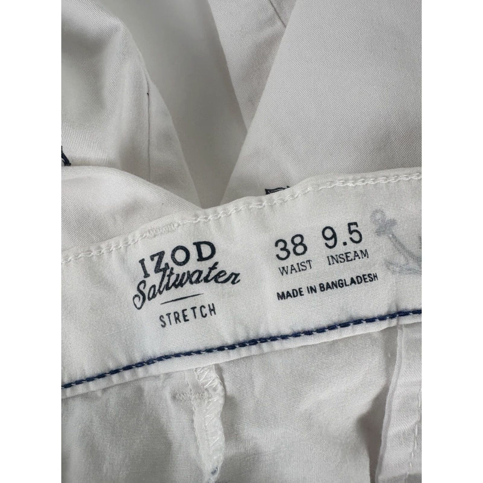 Izod IZOD Saltwater Stretch Chino Shorts Men’s Size 38 White Nautical Geometric Size US 38 / EU 54 - 4 Thumbnail