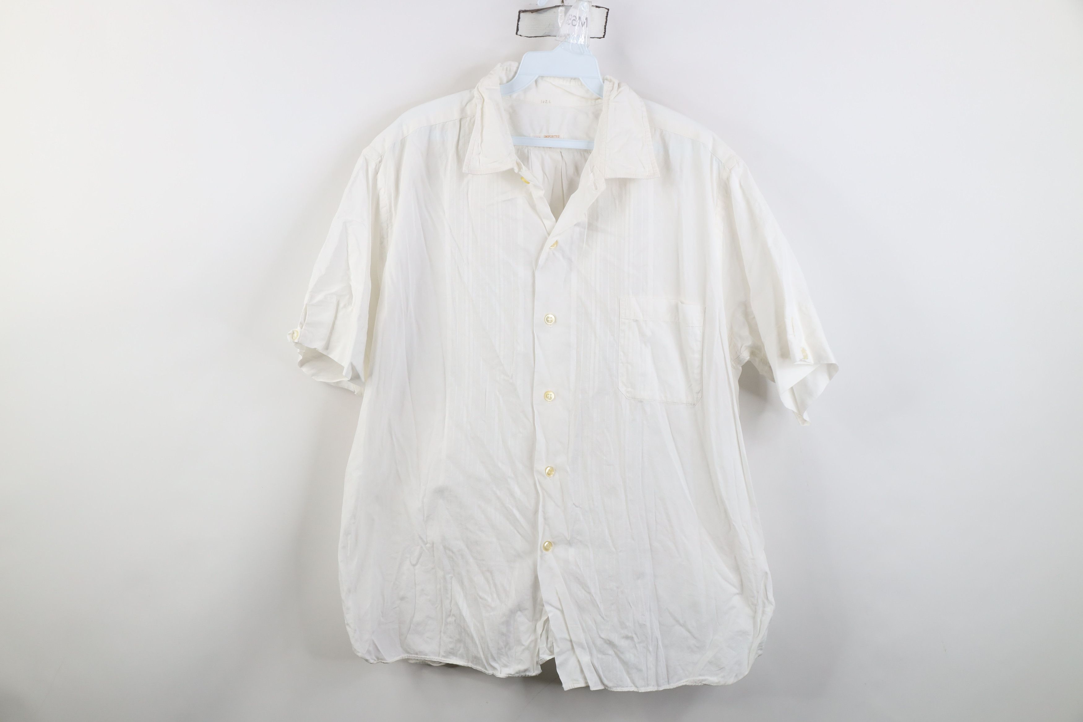 Vintage Vintage 50s Satin Stripe Single Needle Sleeve Button Shirt Size US XL / EU 56 / 4 - 1 Thumbnail
