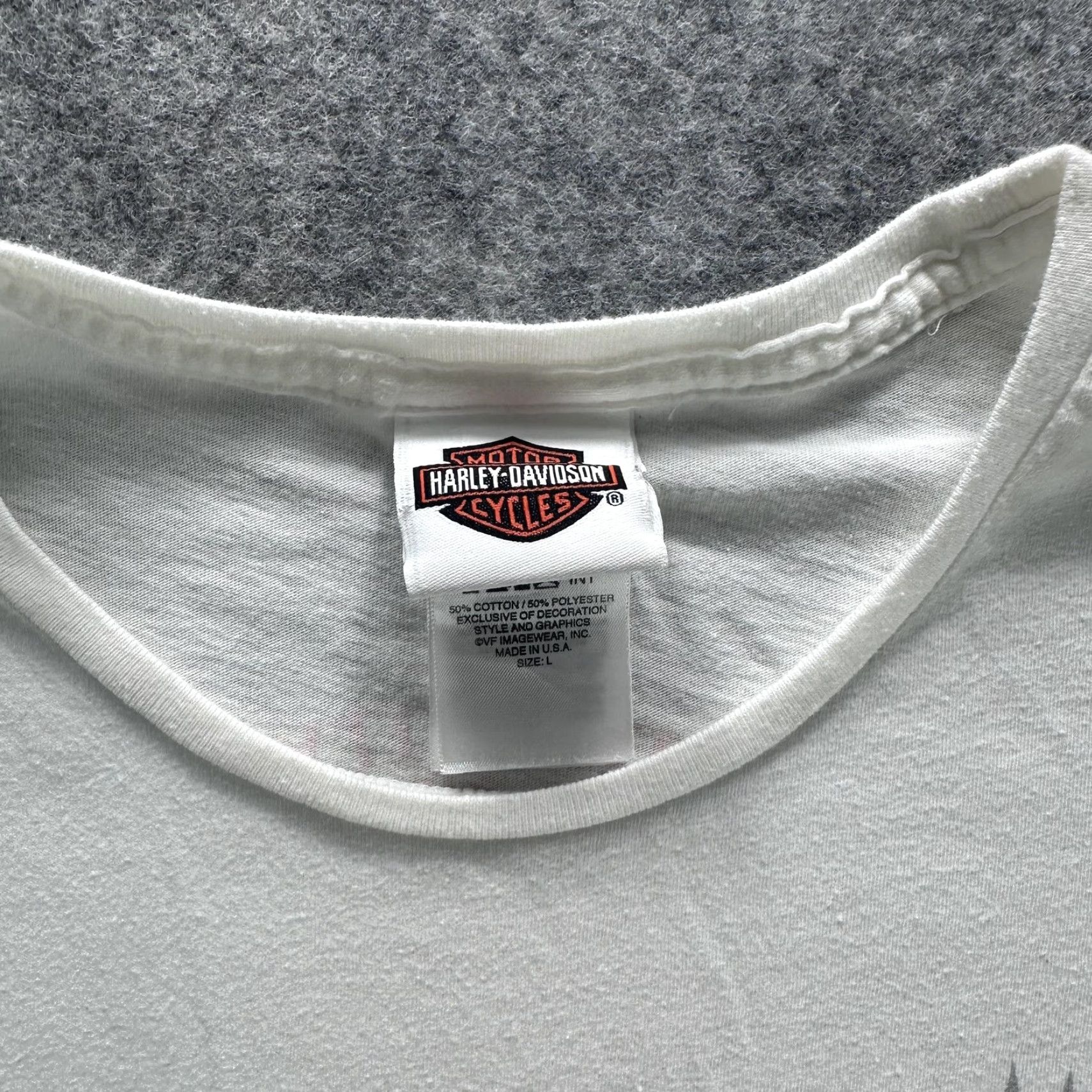 Harley Davidson Harley-Davidson Shirt Womens Large White Graphic Biker Made USA Hill City SD Size L / US 10 / IT 46 - 4 Thumbnail
