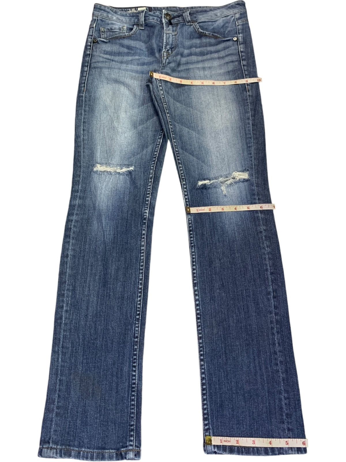 Designer × Marithe + Francois Girbaud Vintage Girbaud Faded Wash Distressed Slim Jeans Size 30" / US 8 / IT 44 - 14 Thumbnail