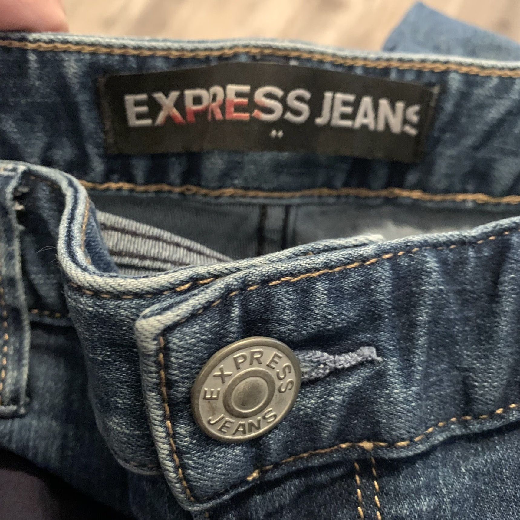 Express Express Jeans Womens 6 Stella Cropped Skinny Low Rise Medium Wash Side Stripe Size 28" / US 6 / IT 42 - 4 Thumbnail