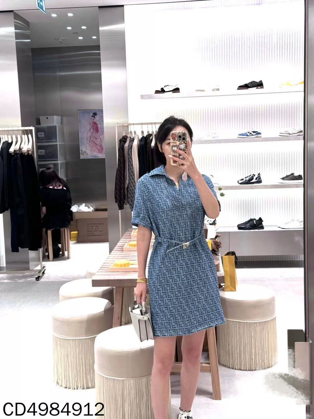 Fendi FENDI 25 New FF Monogram Denim Dress Women's 40 95 New Size S / US 4 / IT 40 - 7 Thumbnail