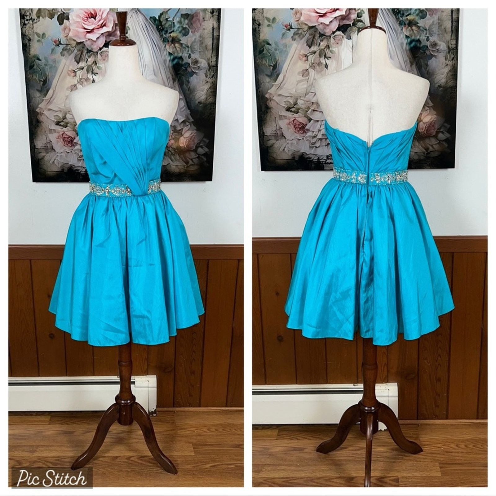 Other Pretty Mori Lee Vibrant Blue Taffeta Prom Dress! Size M / US 6-8 / IT 42-44 - 1 Thumbnail