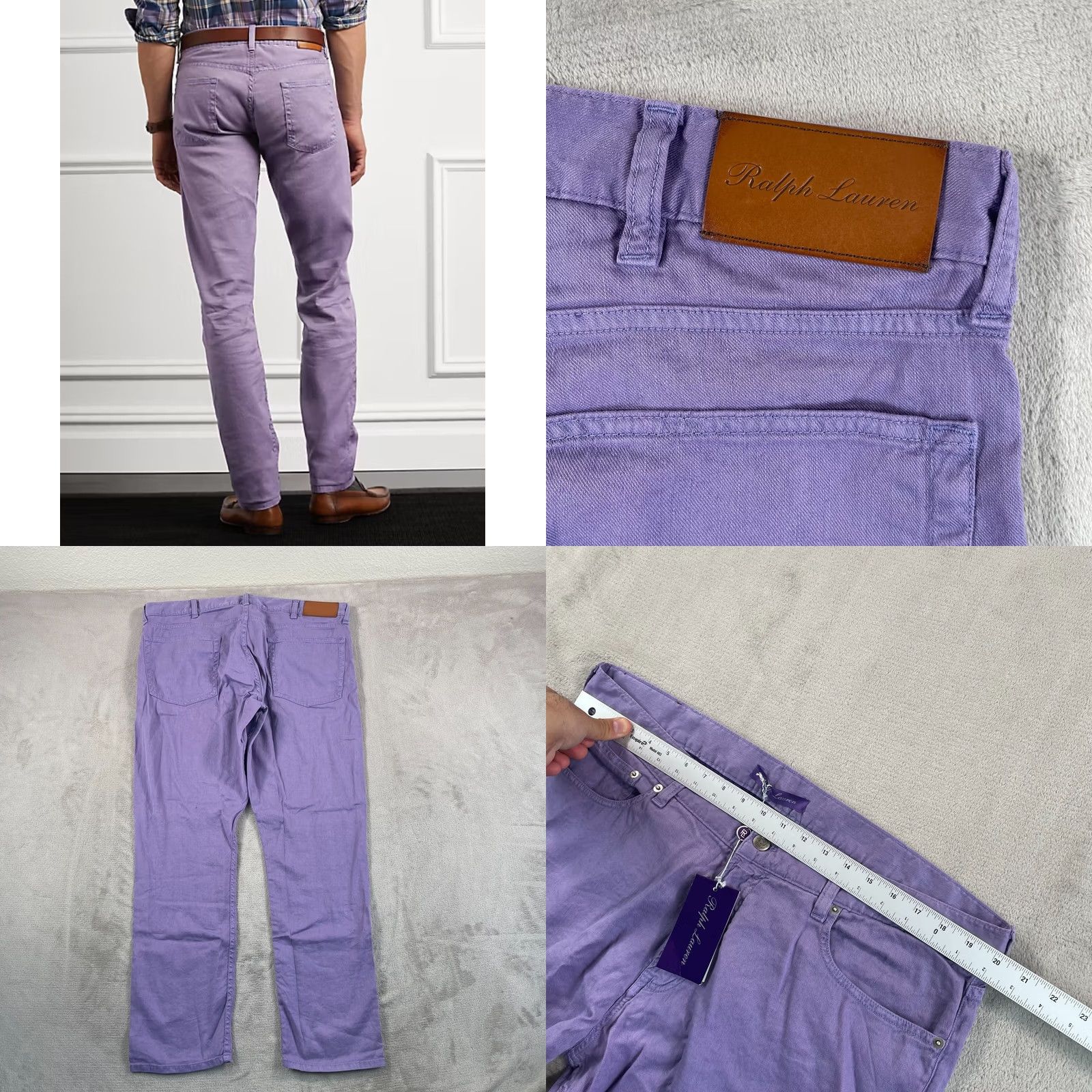 Ralph Lauren Ralph Lauren Purple Label Jeans Men 40x32 Slim Fit Linen Blend Purple NWT 5-Pocket Denim < 40-32> Stretch Logo Straight Size US 40 / EU 56 - 8 Thumbnail