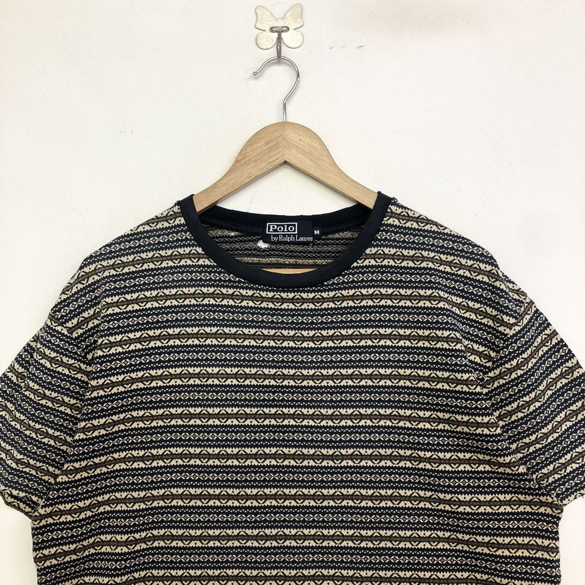Polo Ralph Lauren Polo Ralph Lauren Jacquard Stripe Motive Tshirt Size US M / EU 48-50 / 2 - 2 Thumbnail