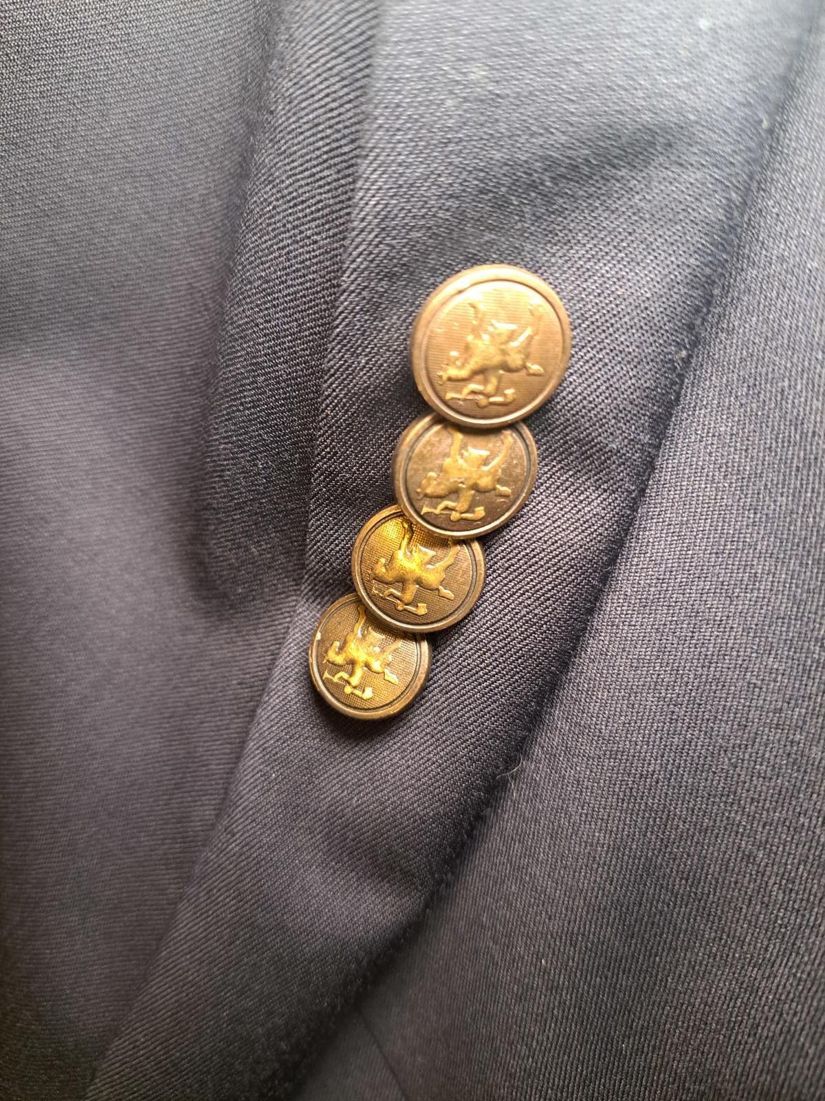 Hart Schaffner Marx Hart Schaffner Marx Blazer Mens 41L Blue Bronze Buttons Wool Size 40R - 5 Thumbnail