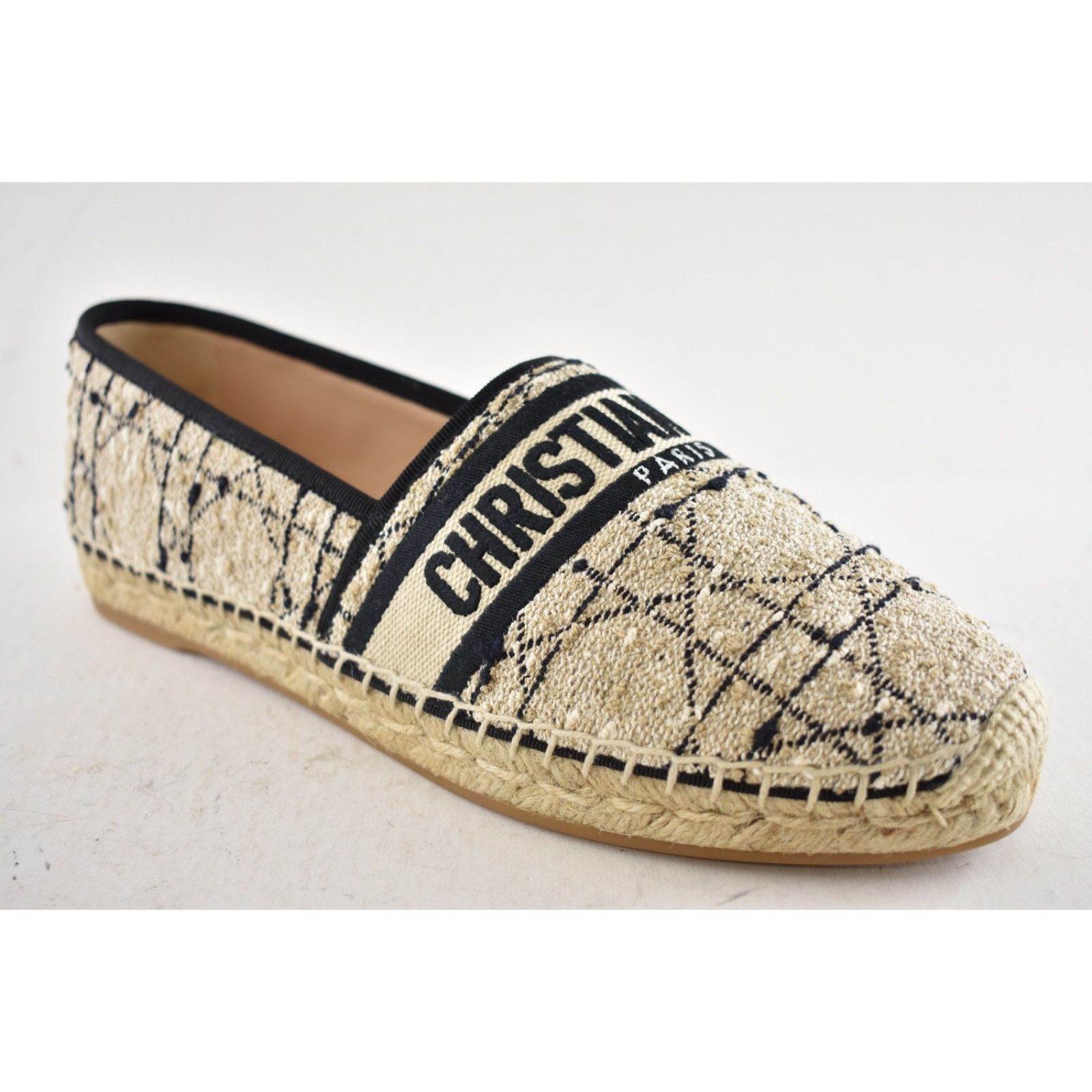 Dior Dior Granville Beige Black Cannage Tweed Embroidered Logo Size US 12 / IT 42 - 4 Thumbnail