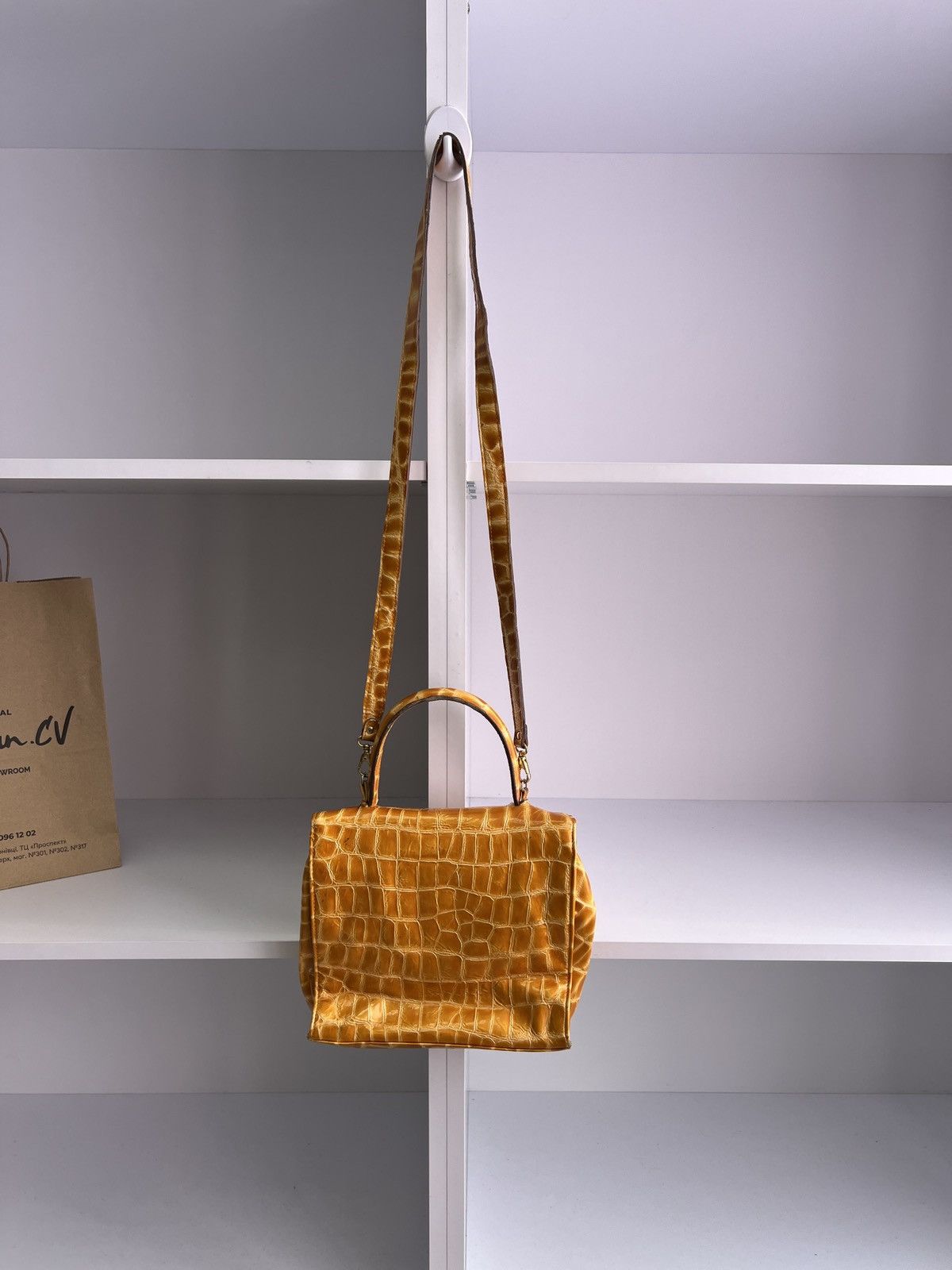Designer × Escada × Vintage Vintage ESCADA Shoulder Bag Crocodile Pattern Leather Size ONE SIZE - 16 Thumbnail