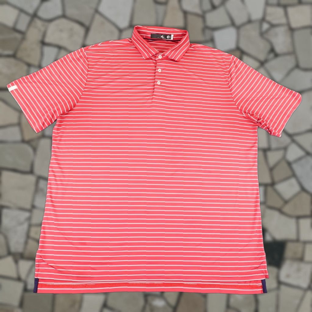 Ralph Lauren Ralph Lauren RLX Polo Shirt Mens XL Pink White Stripes Polo Golf Shirt XL Pink White Stripes Mens Size US XL / EU 56 / 4 - 1 Thumbnail