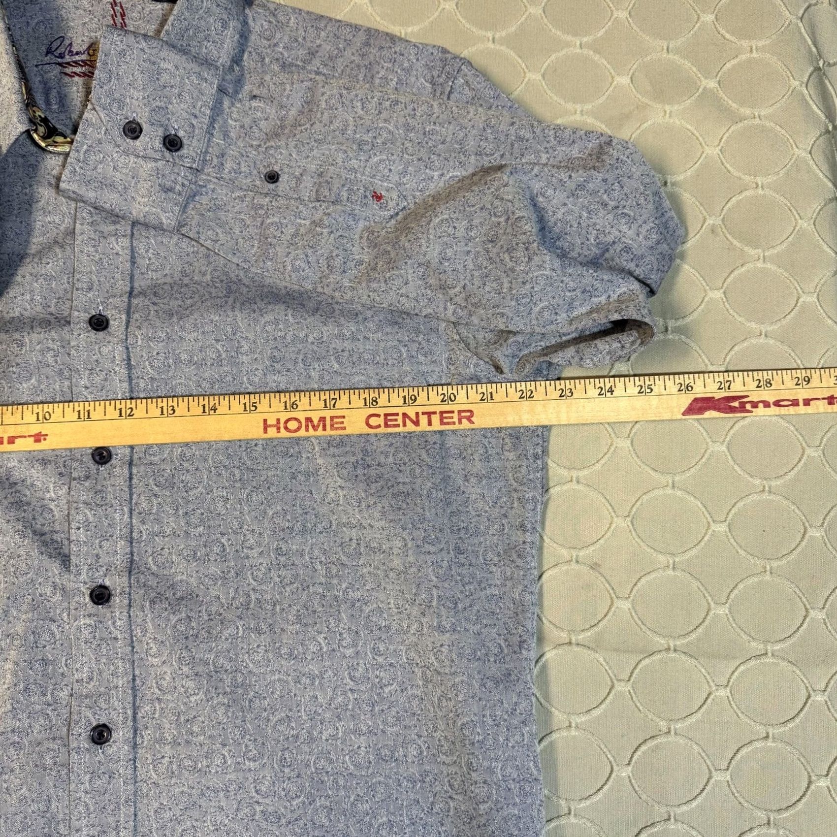Robert Graham Robert Graham Shirt Mens L Blue Paisley Long Sleeve Button Up Dress Cotton Size 42R - 8 Thumbnail