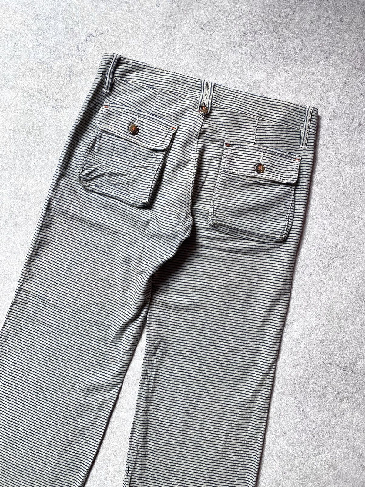 Japanese Brand SUNLUCAS🇯🇵 Stripe Hickory Flared Pant Size US 30 / EU 46 - 8 Thumbnail