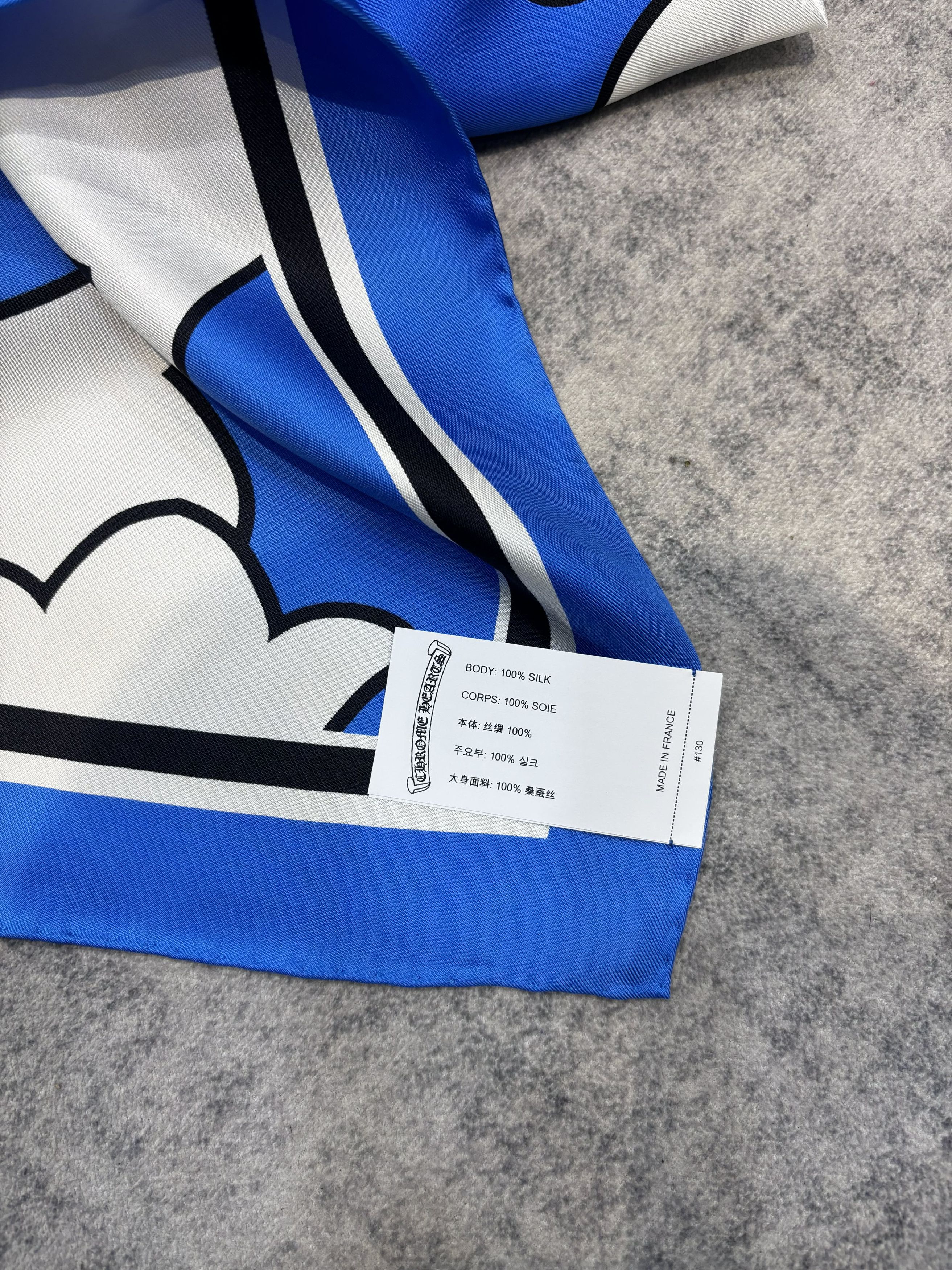 Chrome Hearts CHROME HEARTS BLUE TWILL WITH WHITE CEMETERY CROSS PRINT Size ONE SIZE - 9 Thumbnail