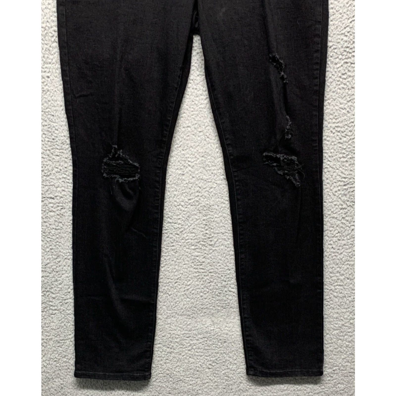 Old Navy Old Navy Womens Black Jeans Sz 18 Slim Straight Stretch High Rise Distressed NWT Size 40" / US 18 - 3 Thumbnail