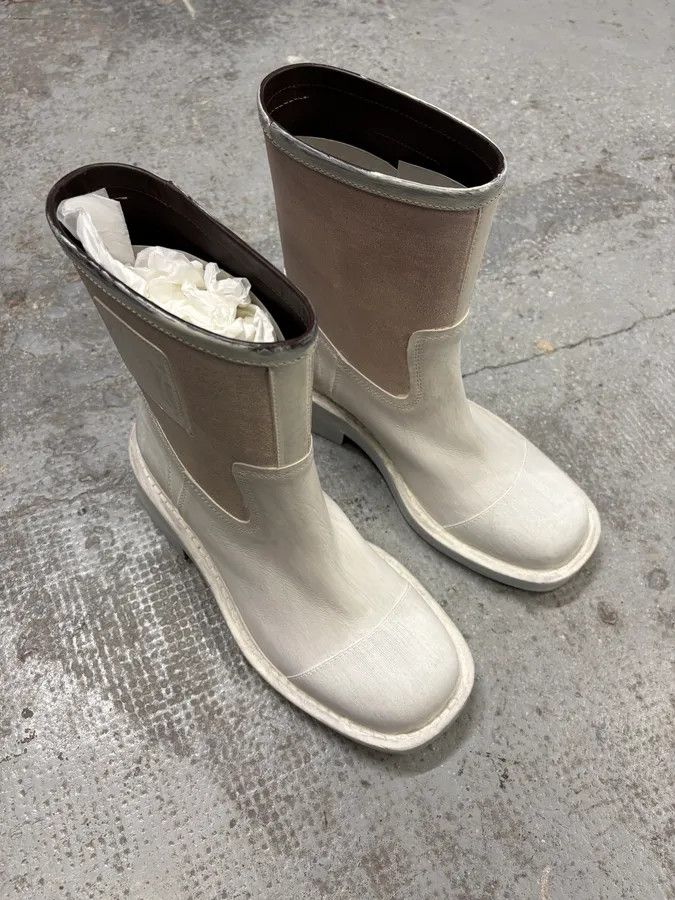 Maison Margiela Margiela Painted White Boots Size US 7 / EU 40 - 4 Thumbnail