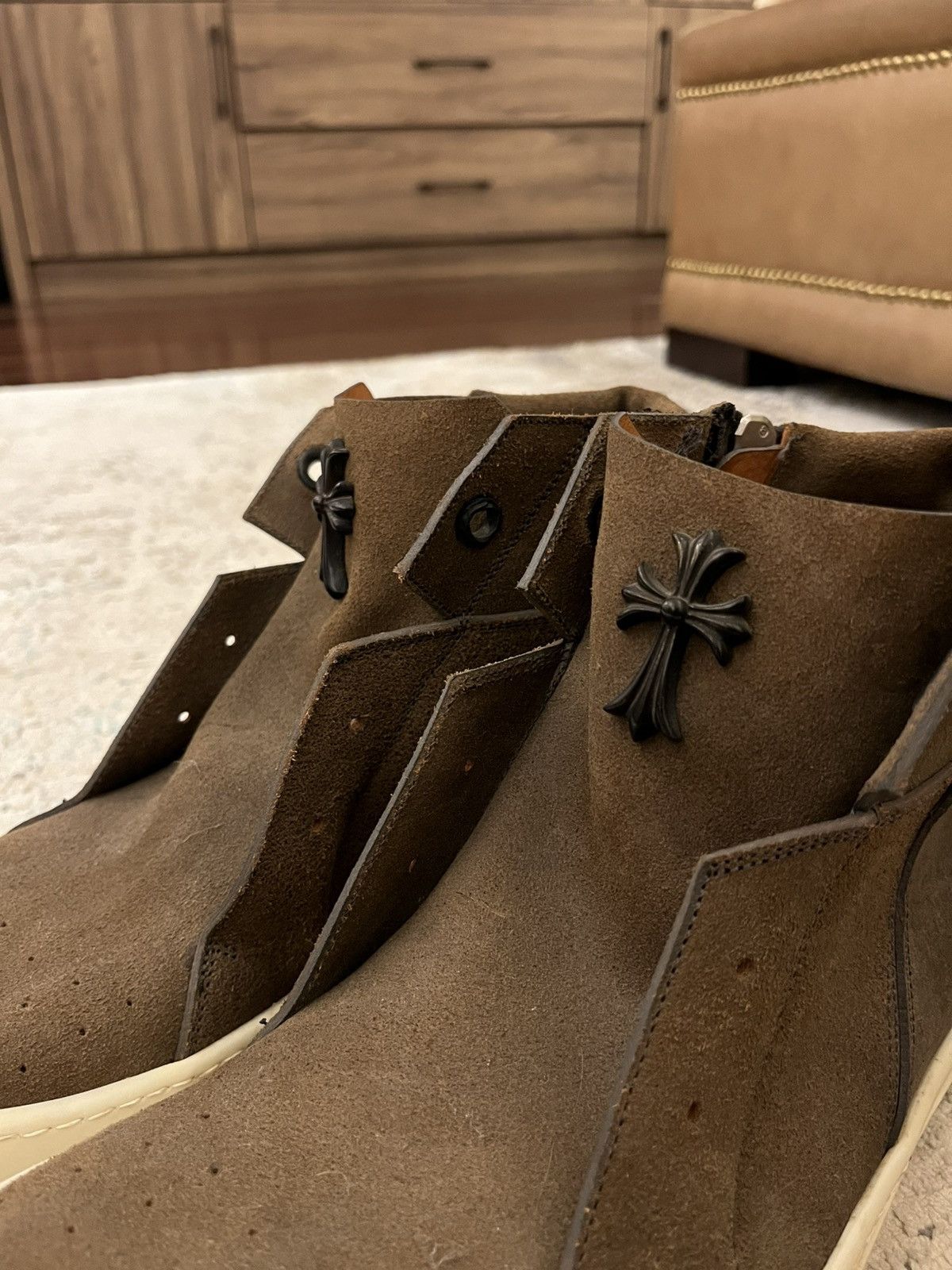 Chrome Hearts × Rick Owens Rick Owens Pony fur island dunk Size US 9.5 / EU 42-43 - 3 Thumbnail