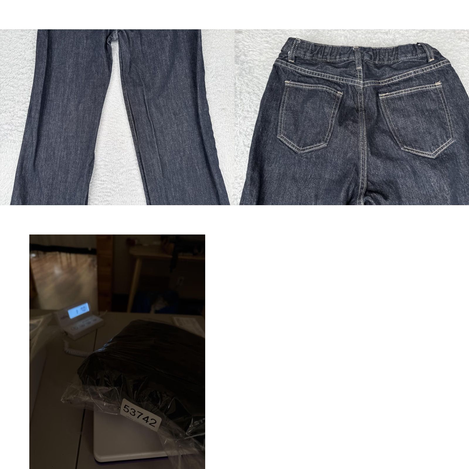 Vintage Womens Jeans 26x29 Blue High Rise Straight Elastic Waist Distressed Denim Dark Size 26" / US 2 / IT 38 - 10 Thumbnail