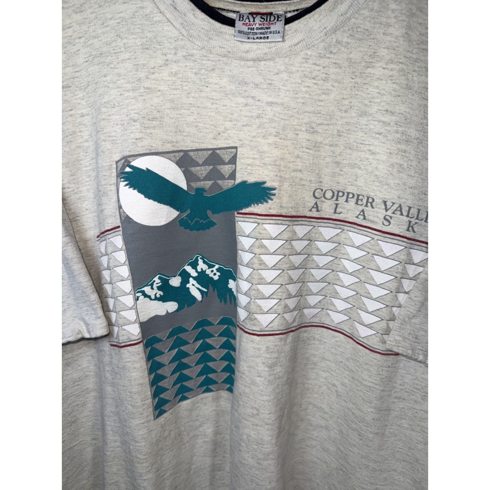 Vintage VTG Bayside T-Shirt Mens XL Gray Stitch USA Bay Side Heavy Duty Tee Songle Size US XL / EU 56 / 4 - 3 Thumbnail