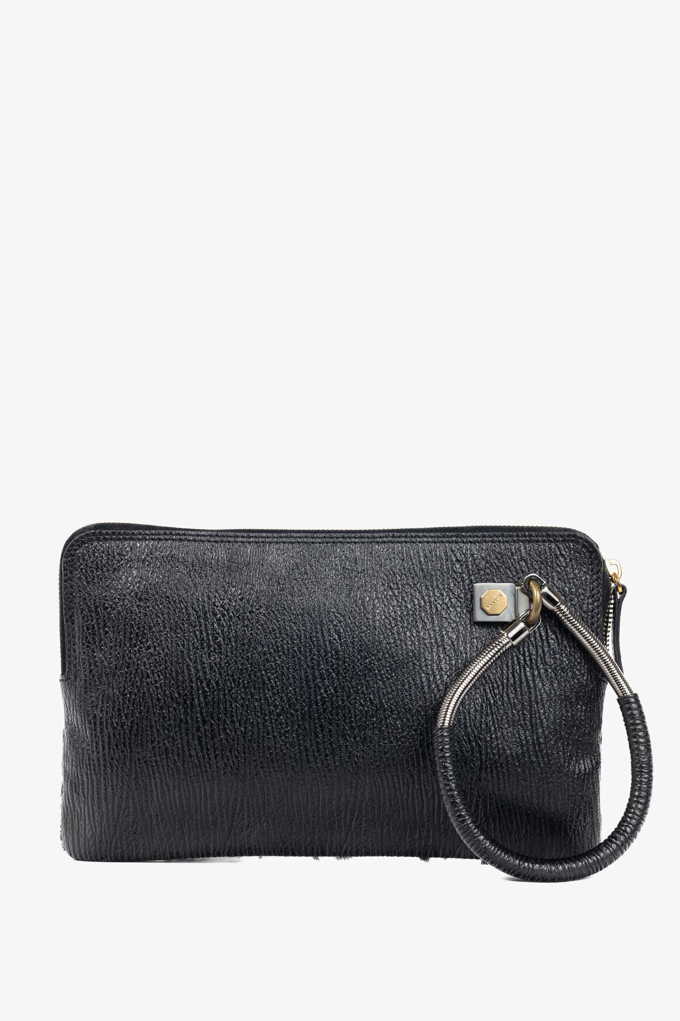 Lanvin Lanvin Zebra Pony-Hair & Leather Oversized Clutch Size ONE SIZE - 4 Thumbnail