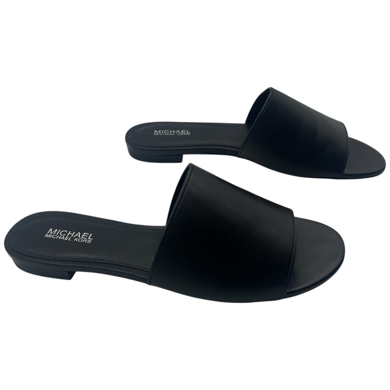 Michael Kors Michael Kors MK Shelly Leather Slides Flat Sandals Black 6M Size US 6 / IT 36 - 6 Thumbnail