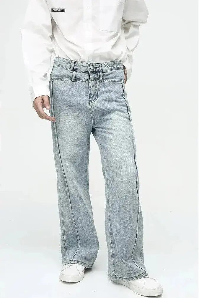 Japanese Brand Streetwear Wide Leg Baggy Vintage Washed Jeans pants y2k Size US 34 / EU 50 - 3 Thumbnail